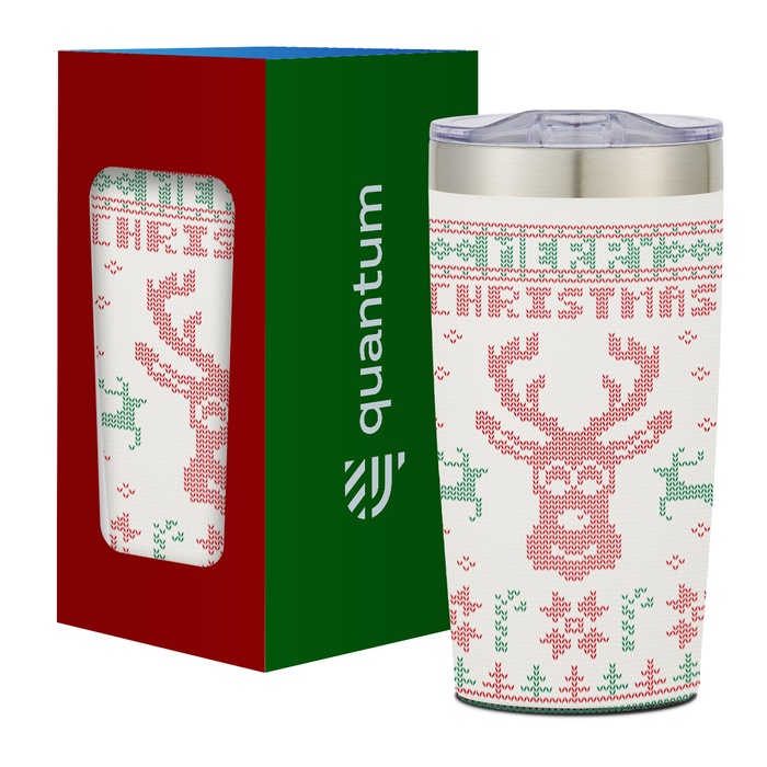 Happy Holidays 20 Oz. Full Color Two-Tone Himalayan Tumbler With Custom Window Box