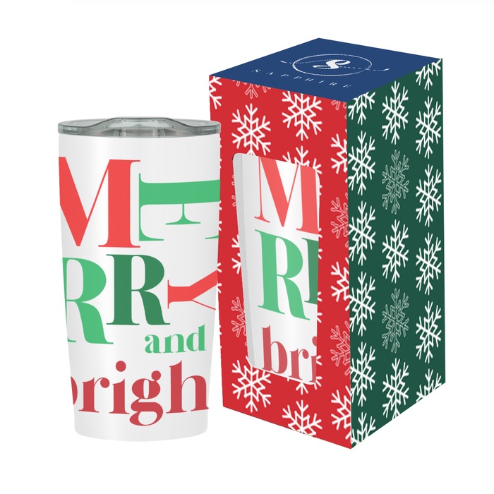 Happy Holidays Full Color Himalayan Tumbler With Custom Window Box