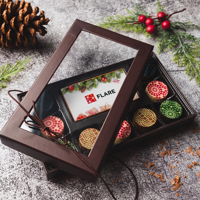 Custom Printed Chocolate Bar With 9 Truffles