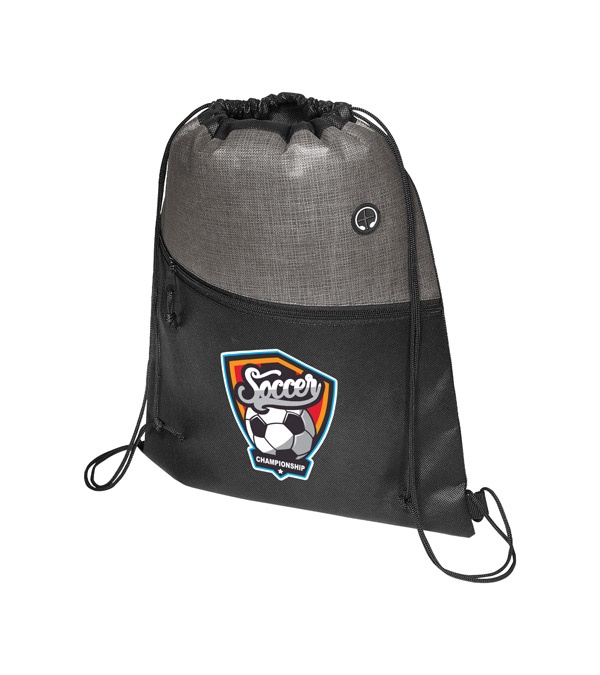 Tonal Heathered Non-Woven Drawstring Backpack - Full Color Imprint