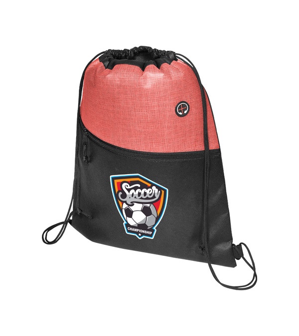Tonal Heathered Non-Woven Drawstring Backpack - Full Color Imprint