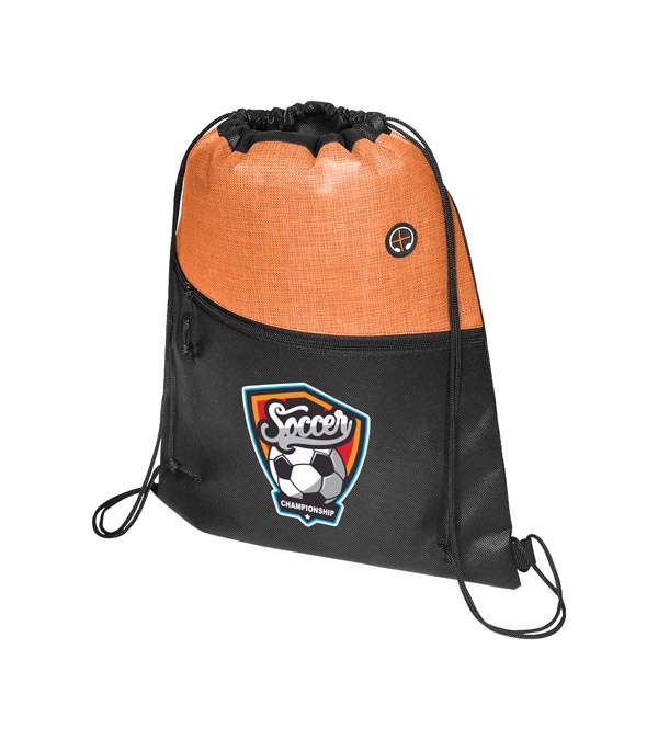 Tonal Heathered Non-Woven Drawstring Backpack - Full Color Imprint