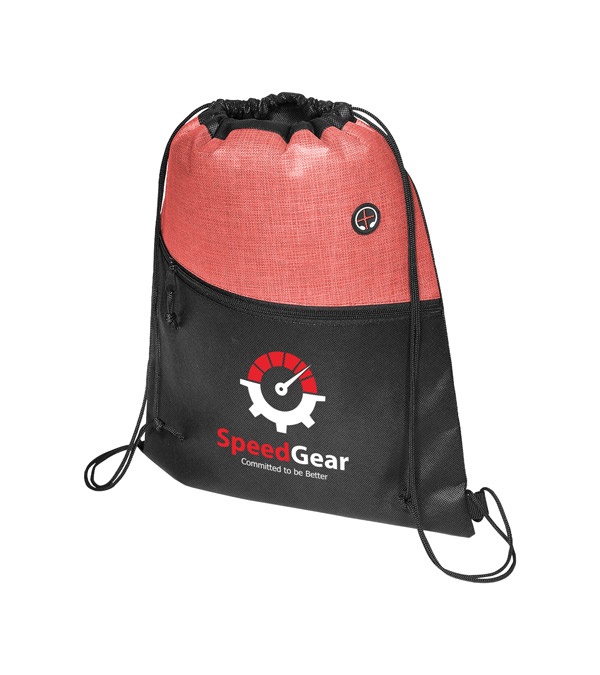 Tonal Heathered Non-Woven Drawstring Backpack
