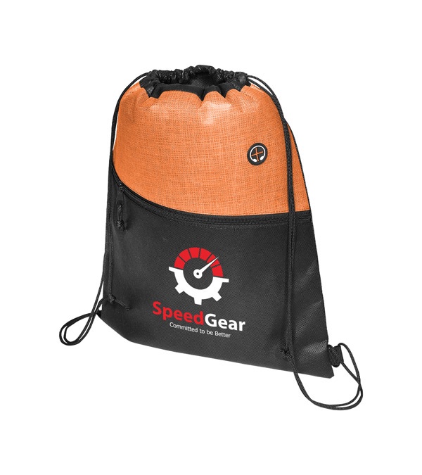 Tonal Heathered Non-Woven Drawstring Backpack