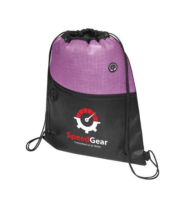 Tonal Heathered Non-Woven Drawstring Backpack