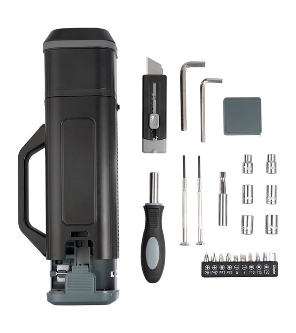 Tool Set with Rechargeable LED Flashlight - Full Color