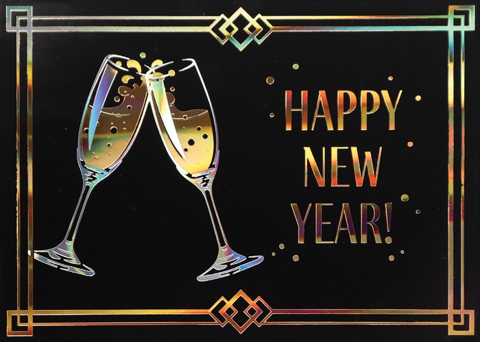 Classic Happy New Year Greeting Card