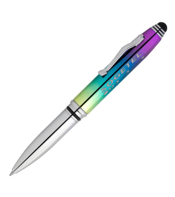 Crowne Triple Function Iridescent Pen with Light & Stylus
