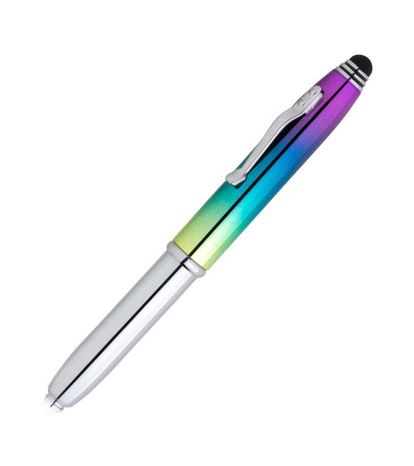 Crowne Triple Function Iridescent Pen with Light & Stylus