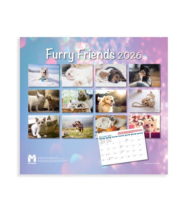 Furry Friends Wall Calendar 2026