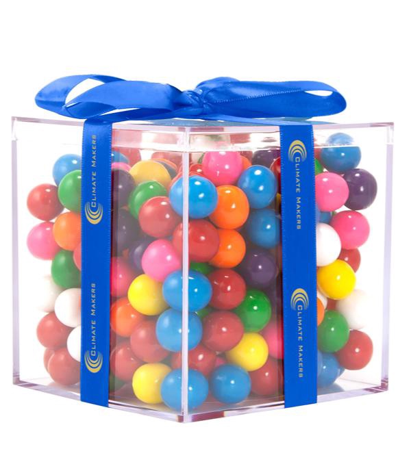 Logo Acrylic Gift Cube Filled with Gum Balls