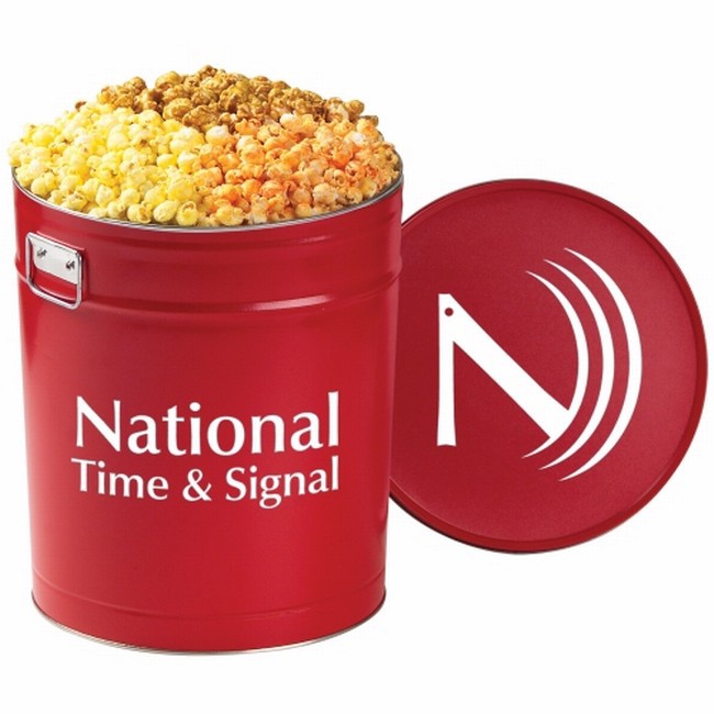 Custom 6-1/2 Gallon 3-Way Popcorn Tins