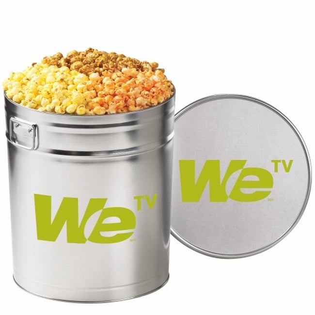 Custom 6-1/2 Gallon 3-Way Popcorn Tins