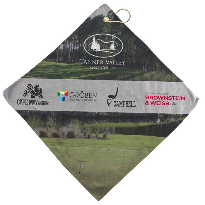 16'' X 16'' Full Color Microfiber Golf Towel