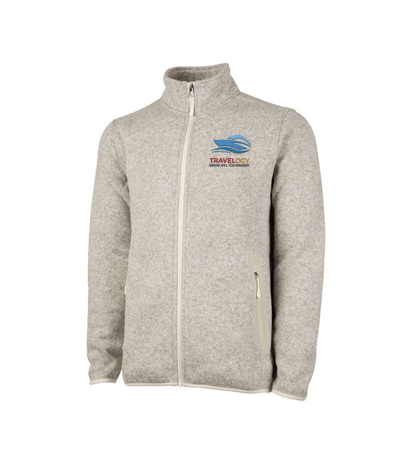 Men's Heathered Fleece Jacket - Embroidered