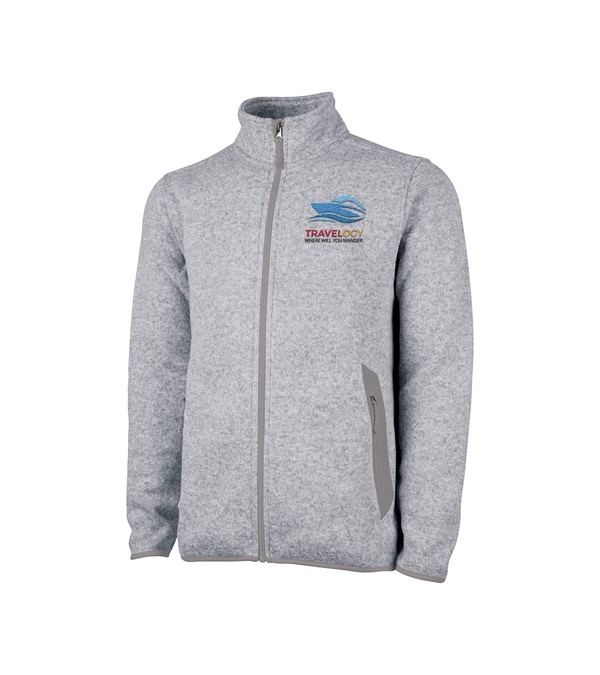 Men's Heathered Fleece Jacket - Embroidered