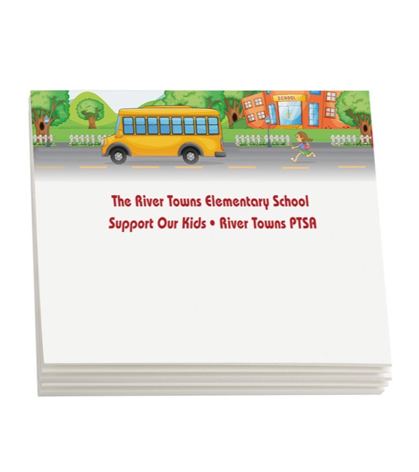 Sticky Note Pads - School Bus 4&quot; x 3&quot; (50 sheets)