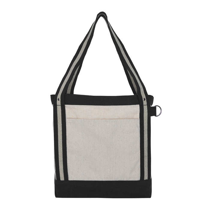 V Natural Striped Recycled Cotton Boat Bag