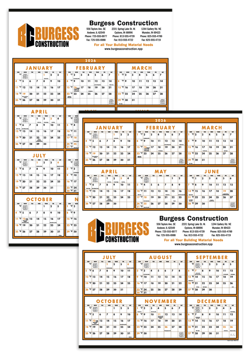 Triumph® Calendars Small Quantity Custom Span-A-Year Calendar - 2027