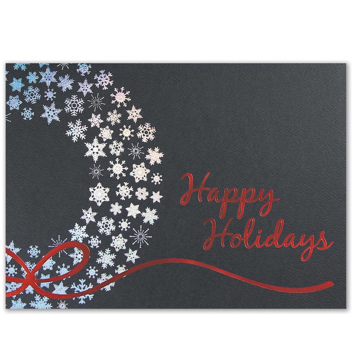 Premium Silver Snowflakes Holiday Greeting Card
