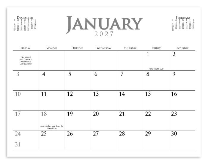 Custom Photo Wall Calendar (Glossy Paper)