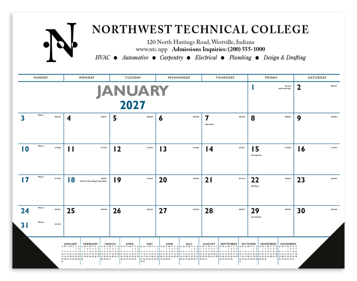 2027 Customized Desk Calendar Pads