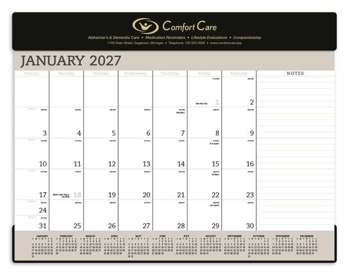 Vinyl Desk Pad 17H x 23W 2027