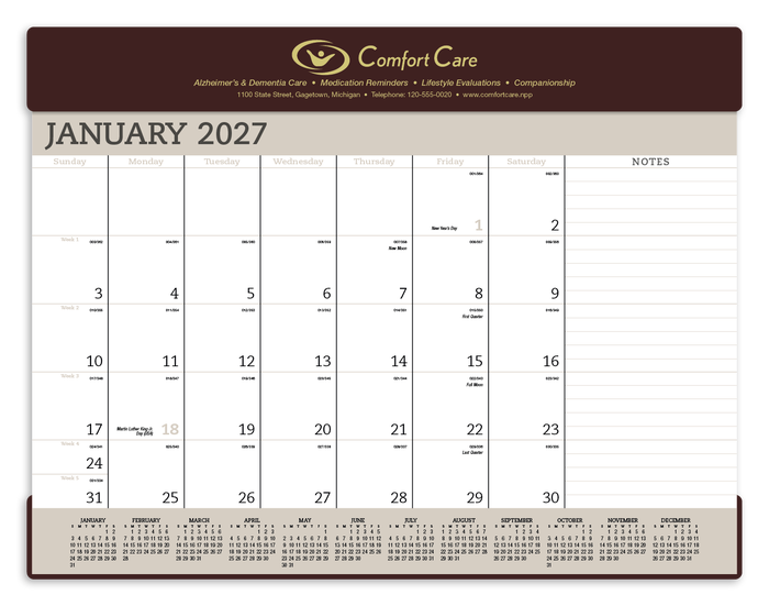 Vinyl Desk Pad 17H x 23W 2027