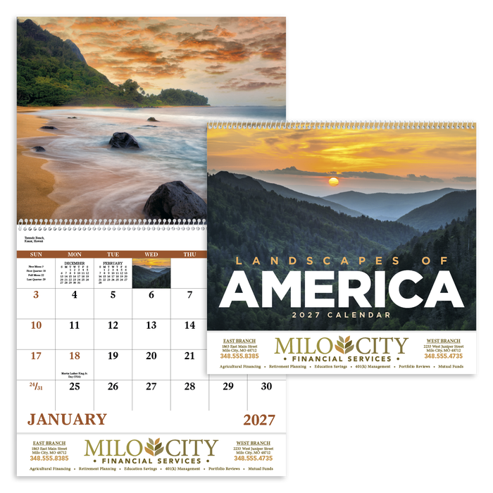 Landscapes of America Spiral Wall Calendar