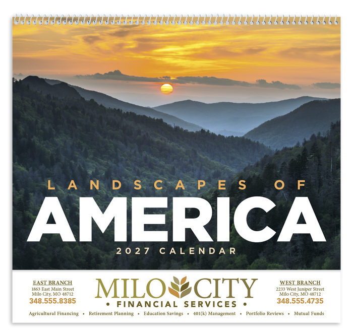 Landscapes of America Spiral Wall Calendar