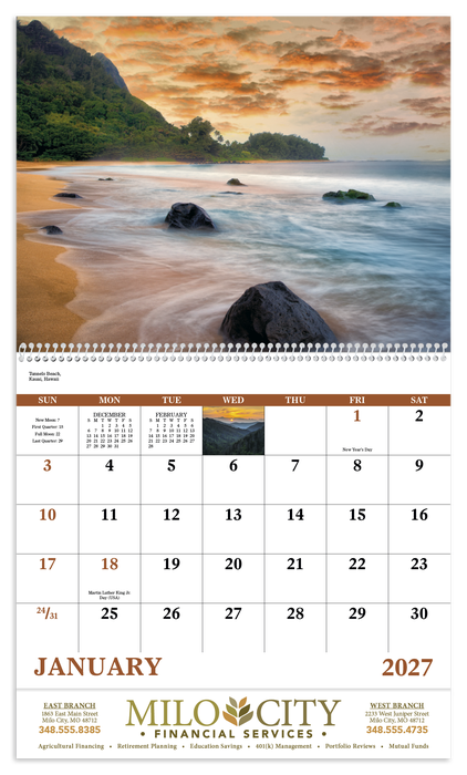 Landscapes of America Spiral Wall Calendar