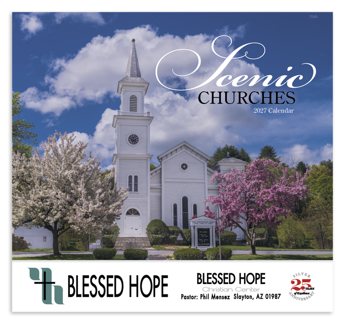 Good Value™ Scenic Churches - Stapled Calendar