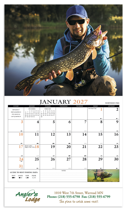 HotLine® Products Fishing Guide Appointment Calendar - Stapled