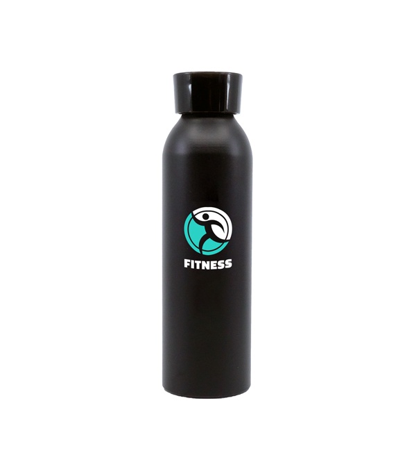20 oz. Aluminum Bottle with Silicone Carrying Strap - 2 Color Imprint