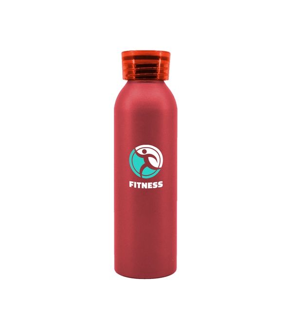 20 oz. Aluminum Bottle with Silicone Carrying Strap - 2 Color Imprint