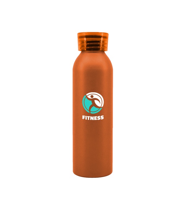 20 oz. Aluminum Bottle with Silicone Carrying Strap - 2 Color Imprint