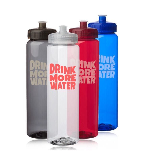32 oz Poly Clear Plastic Water Bottles