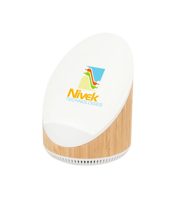 Edgewood Bamboo Speaker & Wireless Charger - Full Color
