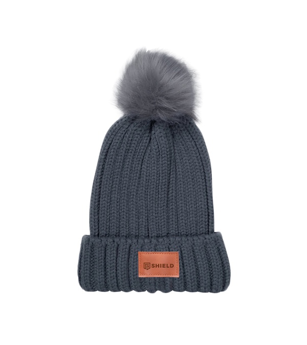 Leeman Knit Beanie With Fur Pom Pom