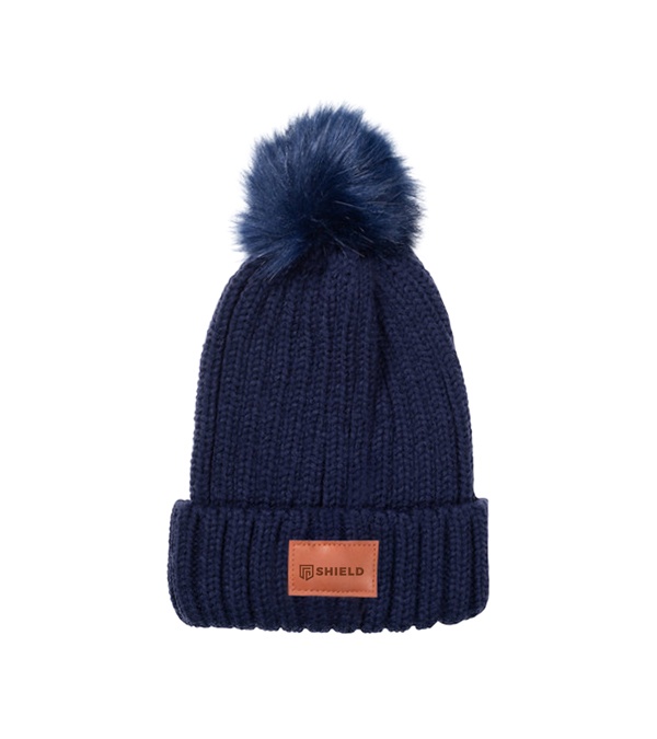 Leeman Knit Beanie With Fur Pom Pom