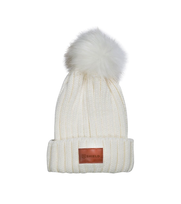 Leeman Knit Beanie With Fur Pom Pom