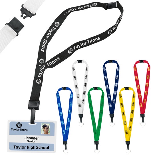 3/4" Breakaway Custom Lanyard with Key Ring