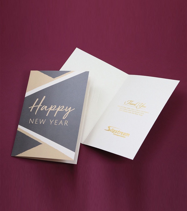 Geometric Happy New Year Greeting Card