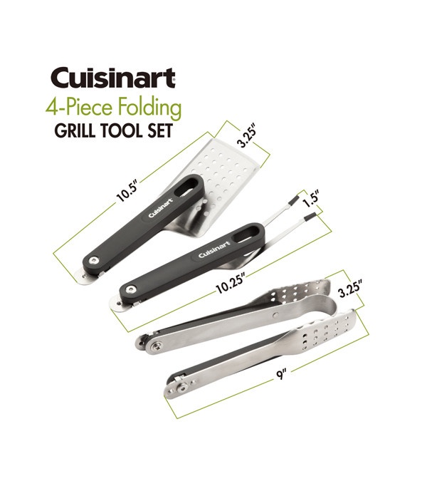 Cuisinart 4-Piece Folding Grill Tool Set