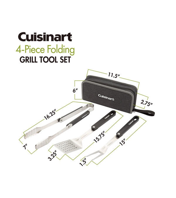 Cuisinart 4-Piece Folding Grill Tool Set