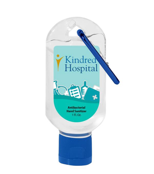 1 oz. Hand Sanitizer with Carabiner - Full Color Imprint