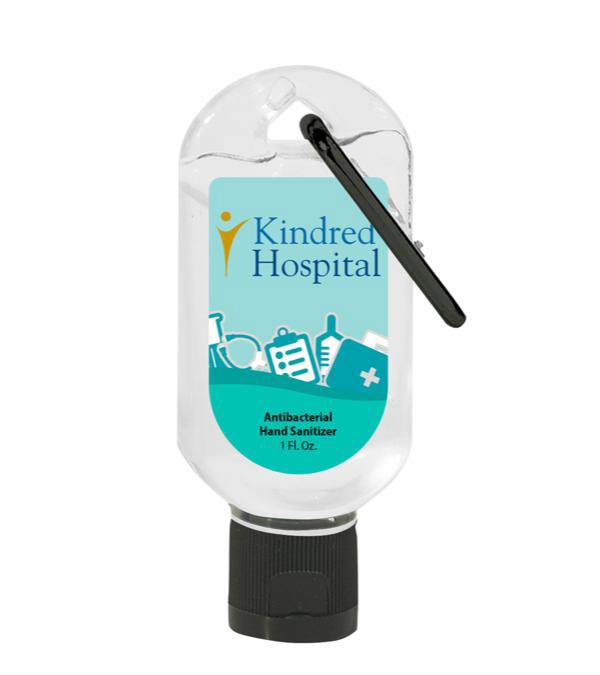 1 oz. Hand Sanitizer with Carabiner - Full Color Imprint