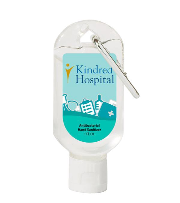 1 oz. Hand Sanitizer with Carabiner - Full Color Imprint