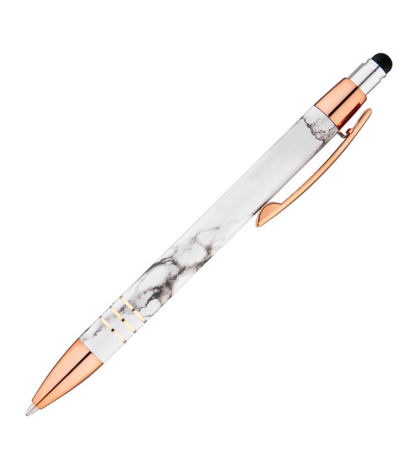 Cambria Marble Stylus Copper Pen - Full Color Imprint