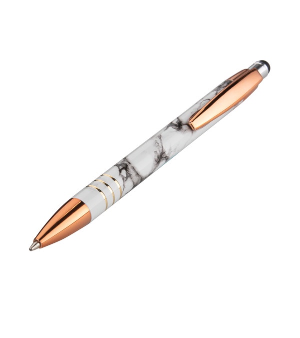 Cambria Marble Stylus Copper Pen - Full Color Imprint